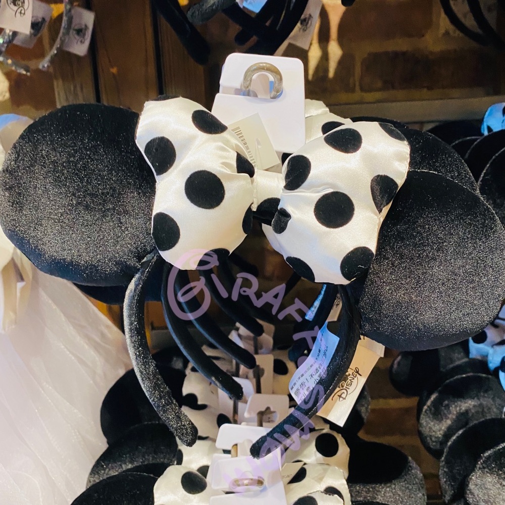Disney Black / White Polka Dot Minnie Headband. - Picture 2 of 2